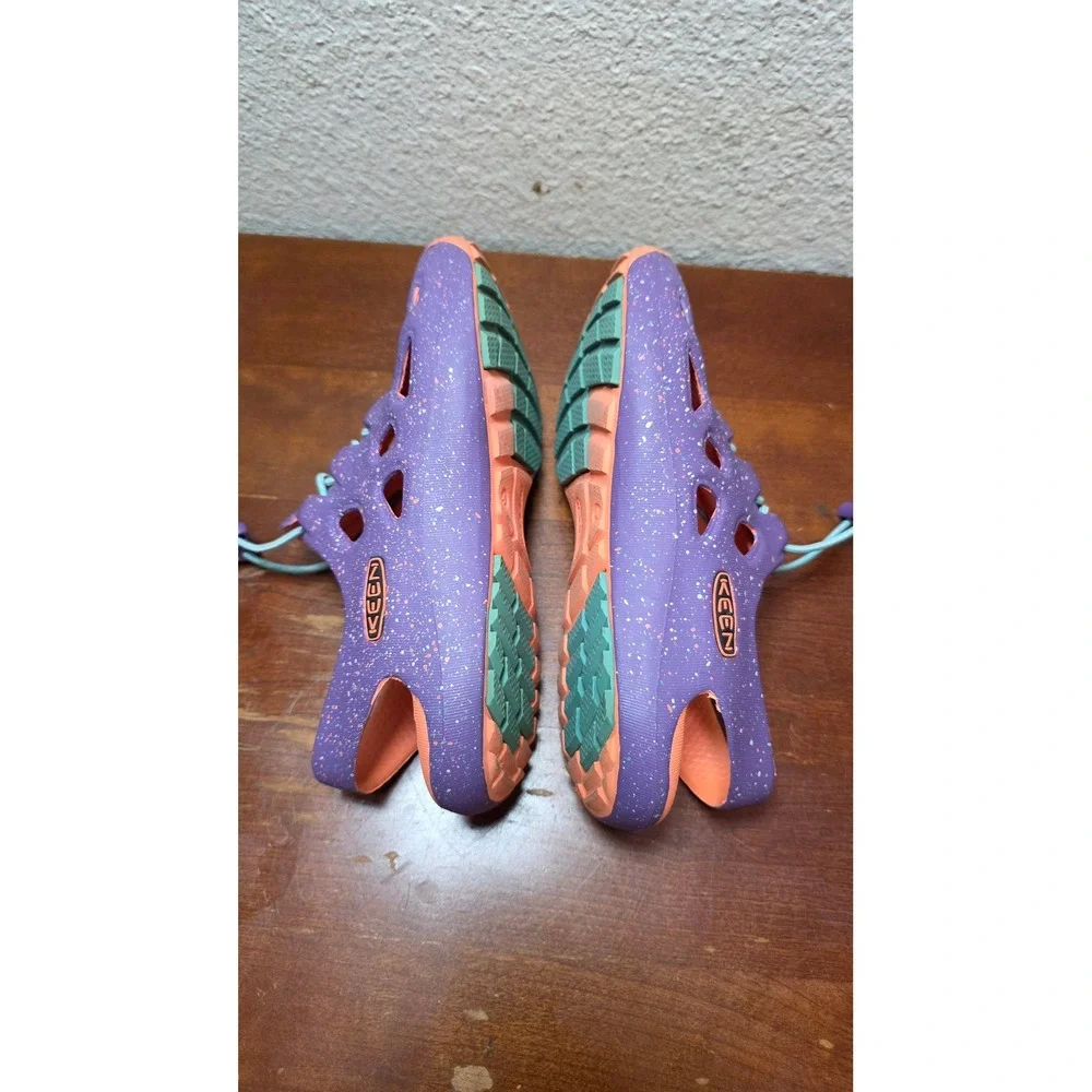 Keen Stingray Sandals Youth 4 Purple Orange Water Hiking Shoes Speckle Bungee